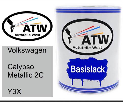 Volkswagen, Calypso Metallic 2C, Y3X: 1L Lackdose, von ATW Autoteile West.